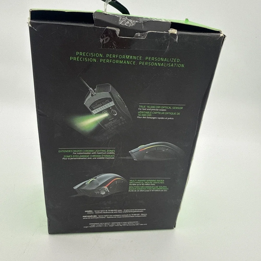 Razer Mamba Elite Wired Gaming Mouse 16,000 DPI Model RZ01-02560